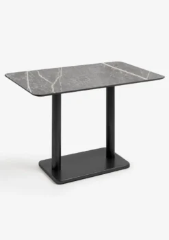COCOmaison, Brest bistrotafel marble light grey 120x75cm - Goud