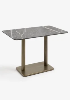 COCOmaison, Brest bistrotafel marble light grey 120x75cm - Goud
