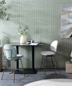 COCOmaison, Brest bistrotafel marble light grey 120x75cm - Goud