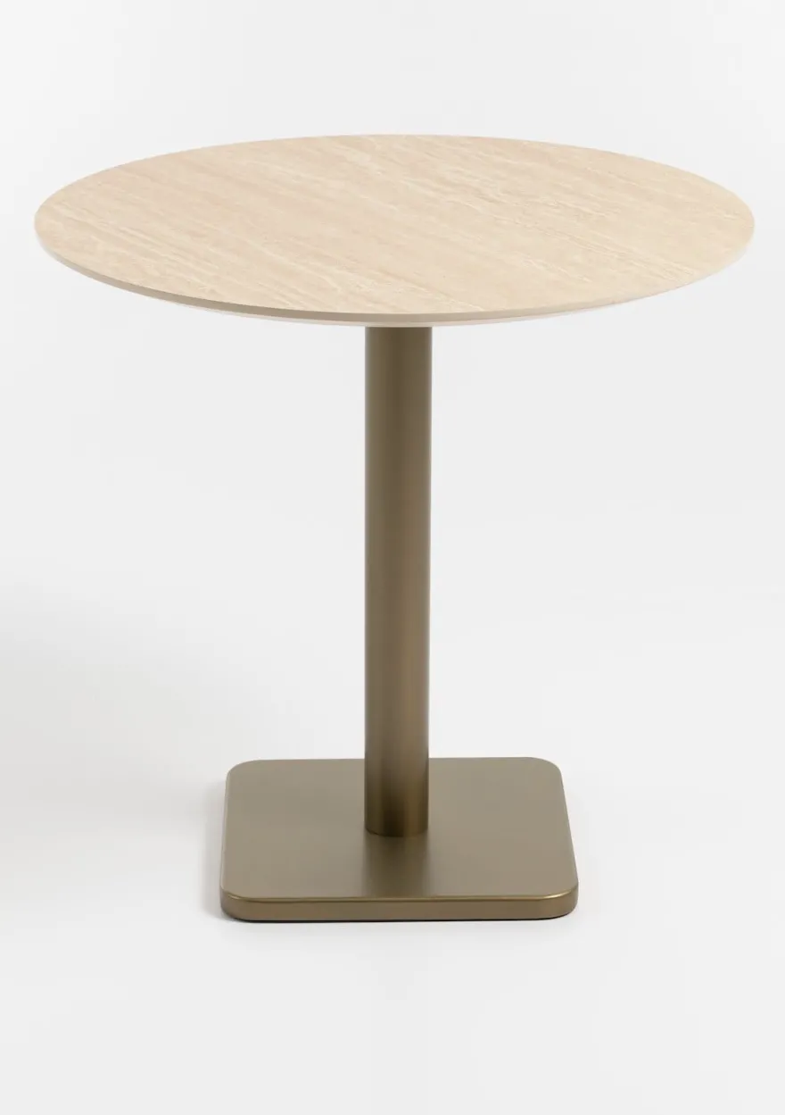 COCOmaison, Brest bistrotafel Travertine D80cm - zwart