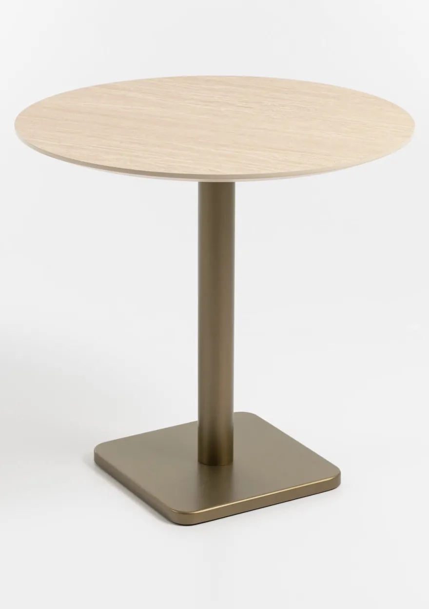 COCOmaison, Brest bistrotafel Travertine D80cm - zwart