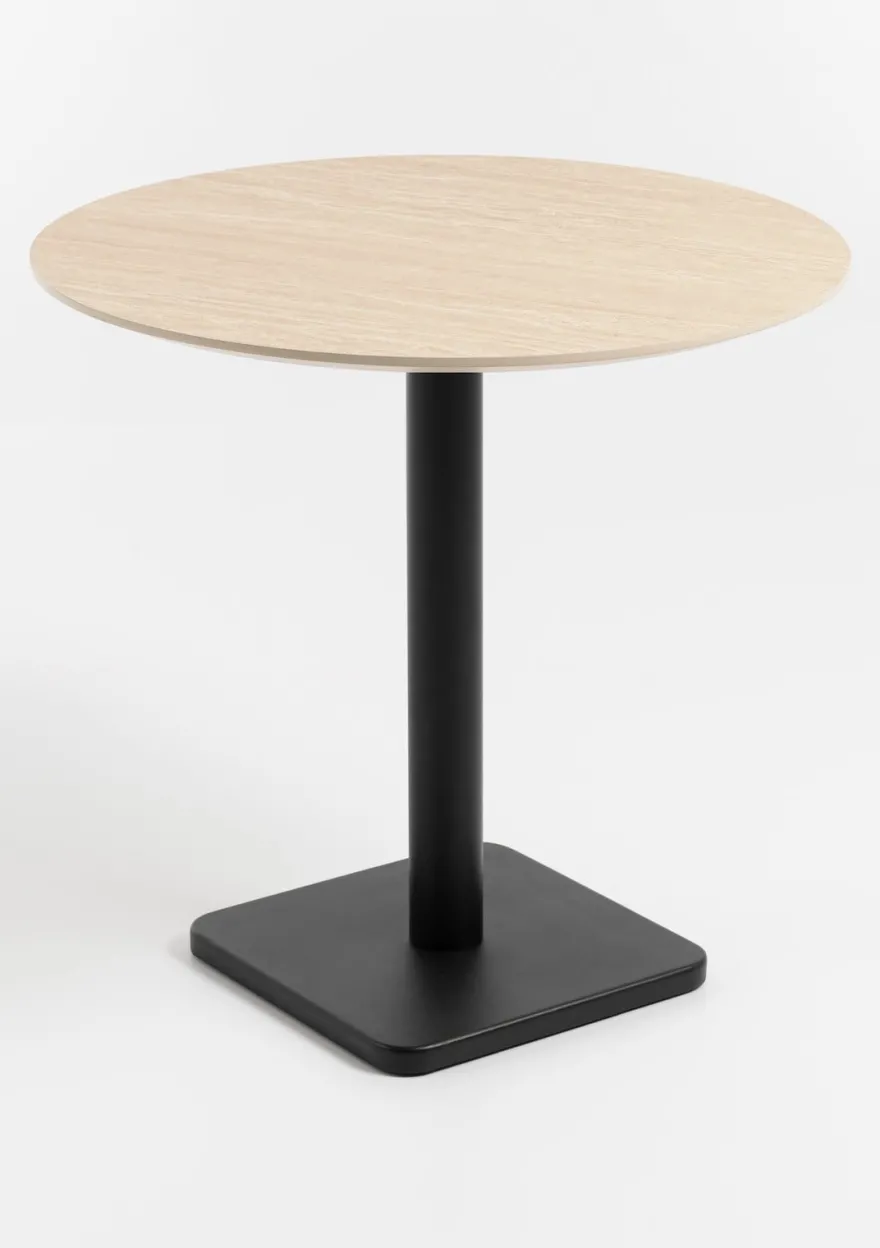 COCOmaison, Brest bistrotafel Travertine D80cm - zwart