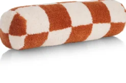 COCOmaison, Check bolster kussen 15x50cm - Koper
