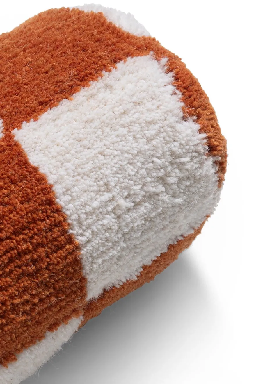 COCOmaison, Check bolster kussen 15x50cm - Koper