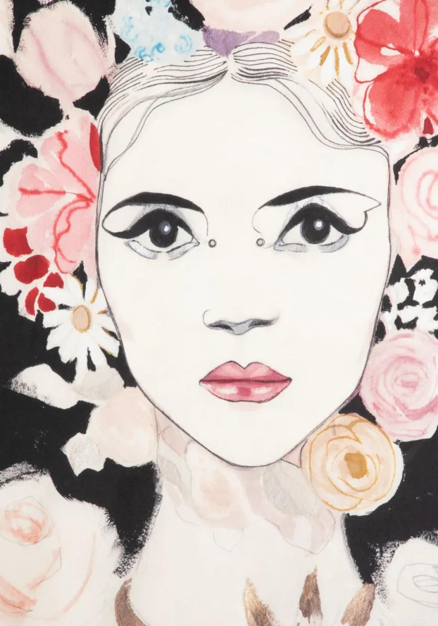 COCOmaison, Dior Flower schilderij 120x180cm - Multikleur