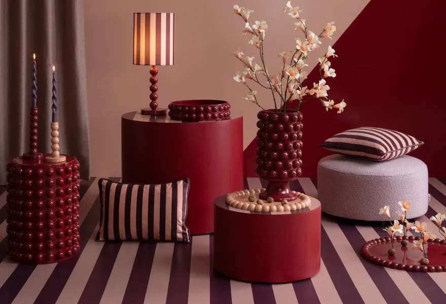 COCOmaison, DOTS kussen 45X45cm - Ruby
