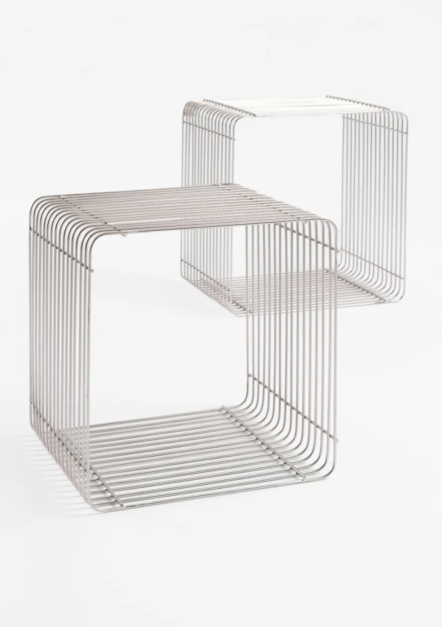 COCOmaison, Gus set van 2 wandrekken H35-40cm - Zilver