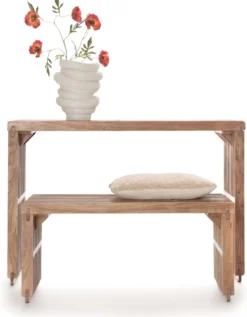 COCOmaison, Lino bankje 96cm - Bruin