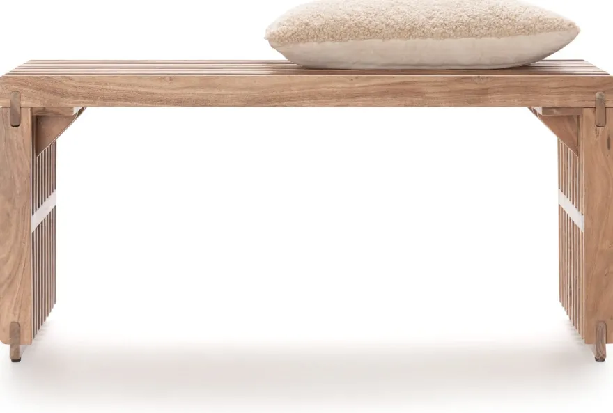 COCOmaison, Lino bankje 96cm - Bruin