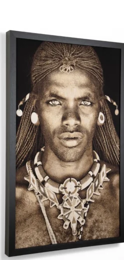 COCOmaison, Samburu Warrior schilderij 75x125cm - Bruin