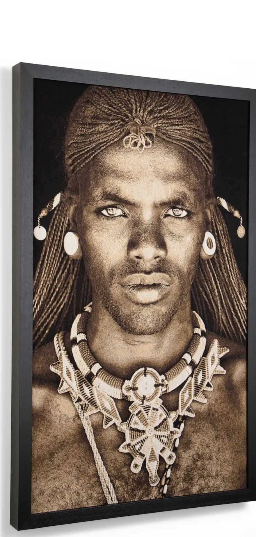 COCOmaison, Samburu Warrior schilderij 75x125cm - Bruin