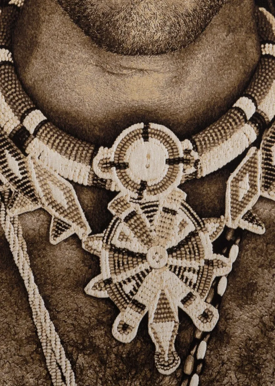 COCOmaison, Samburu Warrior schilderij 75x125cm - Bruin