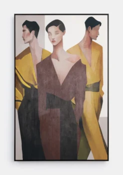 COCOmaison, Silhouettes schilderij 90x140cm - Oker