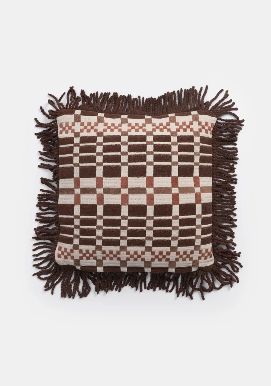 COCOmaison, Tassel kussen 45x45cm - Bruin