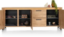 Delmonte, dressoir 230 cm - 3-deuren + 2-laden (LED + dimmer)