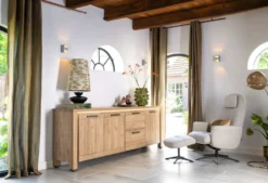 Delmonte, dressoir 230 cm - 3-deuren + 2-laden (LED + dimmer)
