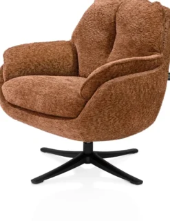 Densa, draaifauteuil - stof Valencia - Koraal