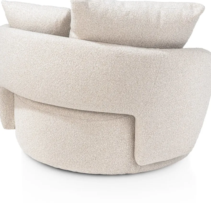 Elise, draaifauteuil met poef - stof Cloudy
