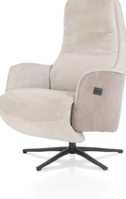 Felino, relaxfauteuil 2-motoren - manuele hoofdsteun - graphiet poot