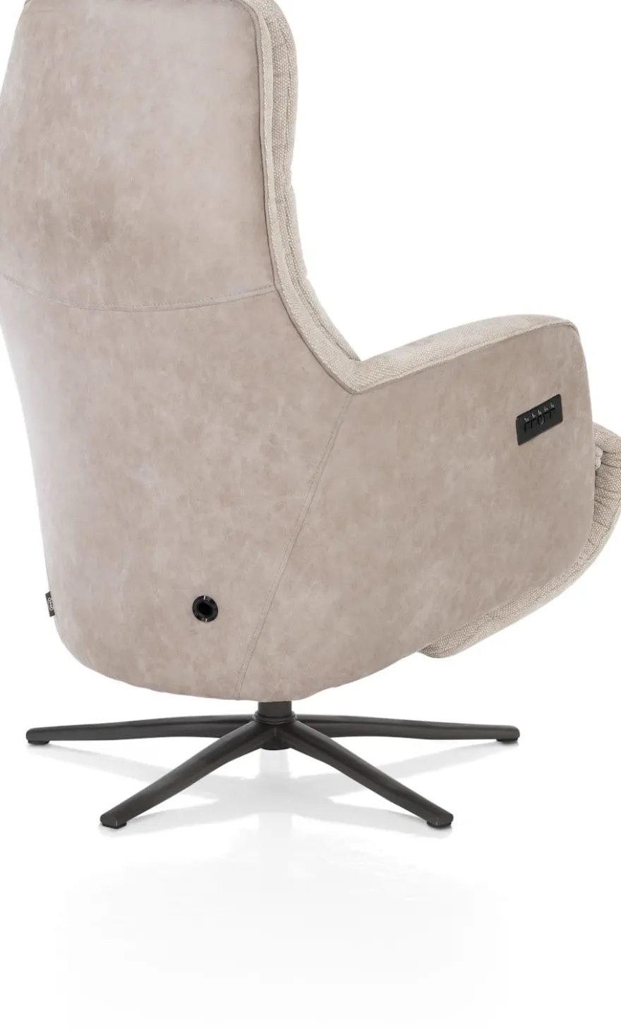 Felino, relaxfauteuil 2-motoren - manuele hoofdsteun - graphiet poot