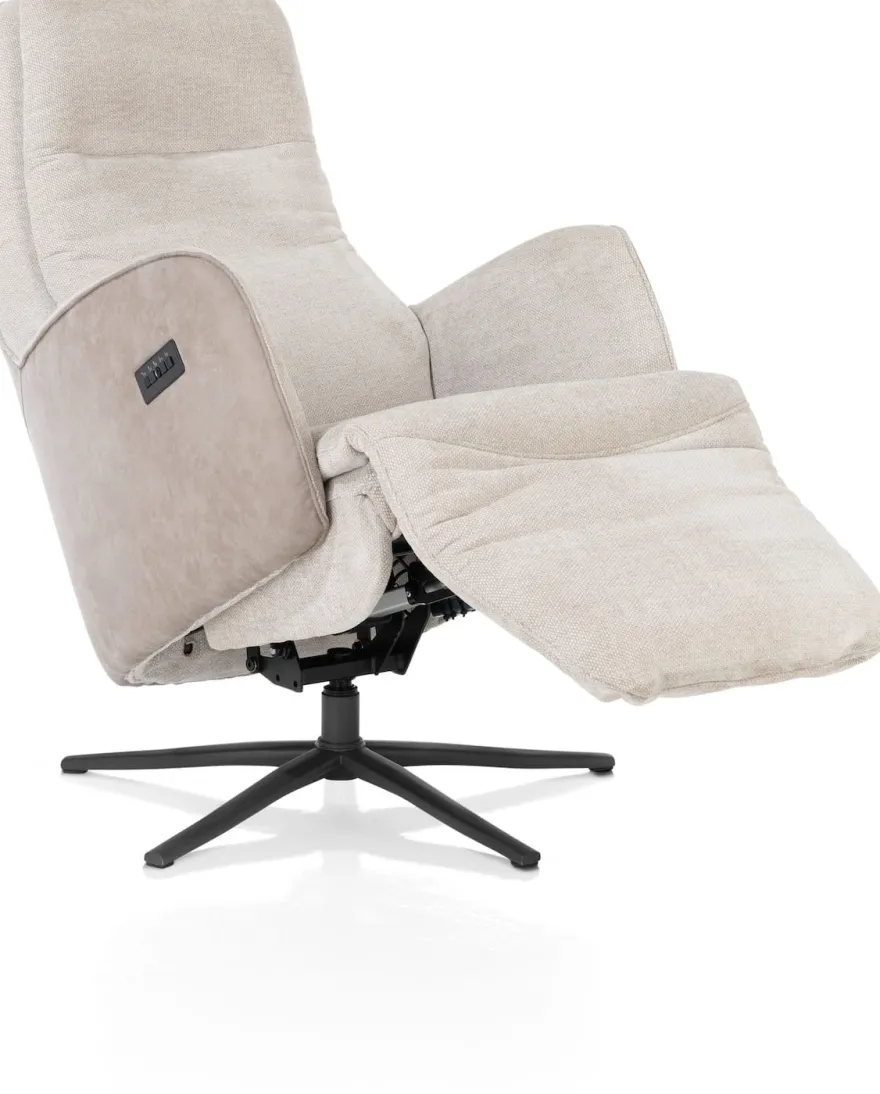 Felino, relaxfauteuil 2-motoren - manuele hoofdsteun - graphiet poot