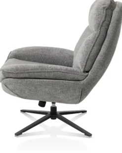 Florence, relaxfauteuil met poef - stof Enzo - grijs