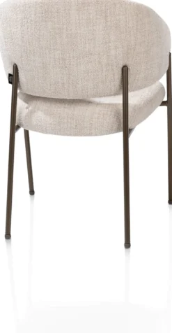 Gavin, armstoel - steelbrown frame - pocketvering - stof Luton - Creme