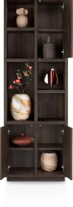 Gijon, bergkast smal 75 cm - 3-deuren + 5-niches