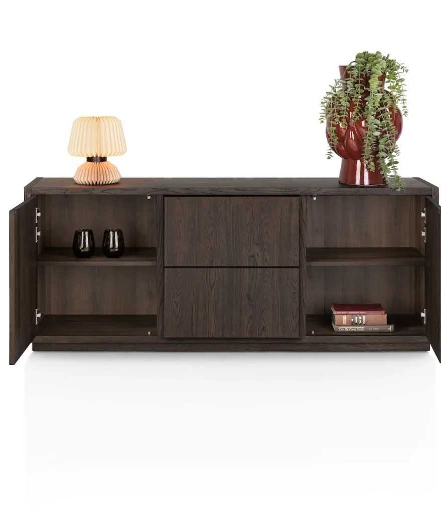 Gijon, dressoir 200 cm - 2-deuren + 2-laden met plint