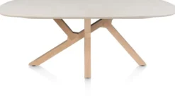 Himalaya, Eetkamertafel 210 x 120 cm. - houten poten / keramiek blad