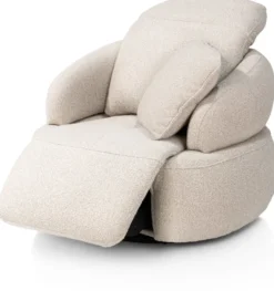 Hollywood, homecinema draaifauteuil - incl. accu - stof Cloudy - Olijf