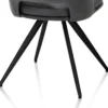 Ian, Eetkamerstoel - 180 graden draaibaar - rough off black - knock down - pala - Antraciet