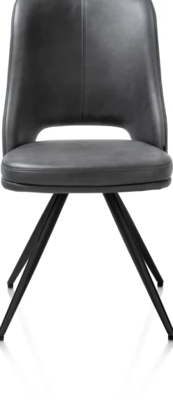 Ian, Eetkamerstoel - 180 graden draaibaar - rough off black - knock down - pala - Antraciet