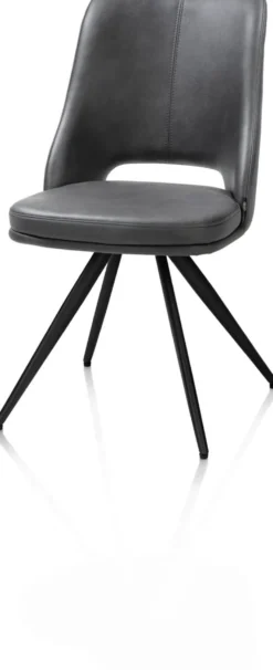 Ian, Eetkamerstoel - 180 graden draaibaar - rough off black - knock down - pala - Antraciet