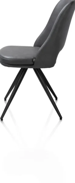 Ian, Eetkamerstoel - 180 graden draaibaar - rough off black - knock down - pala - Antraciet