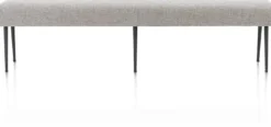 Jace, eetkamerbank 200 cm zonder rug + pocket - stof Luton - grijs
