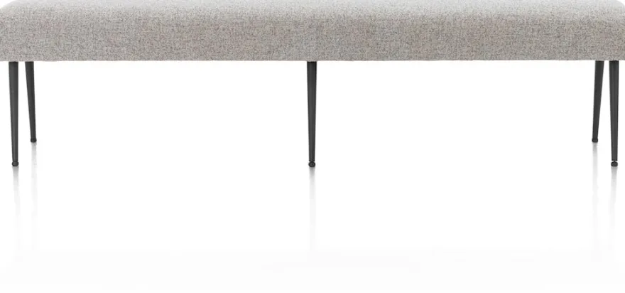 Jace, eetkamerbank 200 cm zonder rug + pocket - stof Luton - grijs