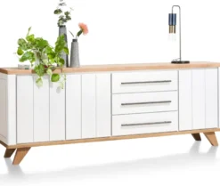 Jardin, dressoir 230 cm - 3-deuren + 3-laden - Antraciet