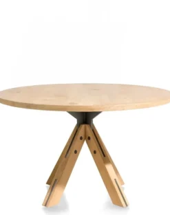 Jardino, eetkamertafel rond 130 cm - centrale poot