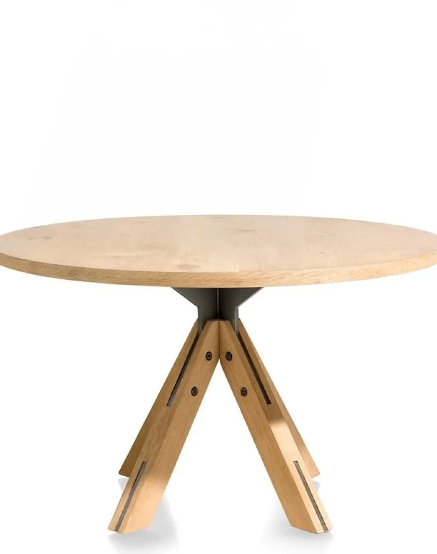 Jardino, eetkamertafel rond 130 cm - centrale poot
