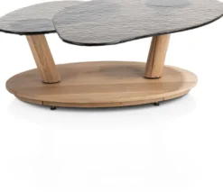 Kiara, salontafel draaibaar - 135x58cm - glasblad