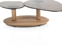 Kiara, salontafel draaibaar - 135x58cm - glasblad