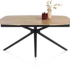 Lattina, Uitschuiftafel 170 (+ 2 x 40 cm.) x 100 cm. - Ceramic oak natural