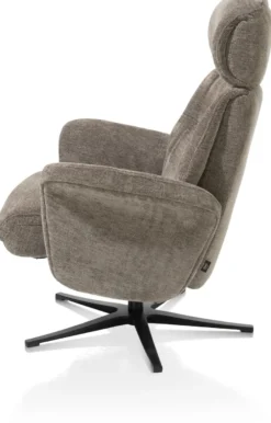 Lazaro, relaxfauteuil met poef - stof Livigno - bruin