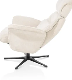 Lazaro, relaxfauteuil met poef - stof Livigno - bruin