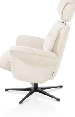 Lazaro, relaxfauteuil met poef - stof Livigno - bruin