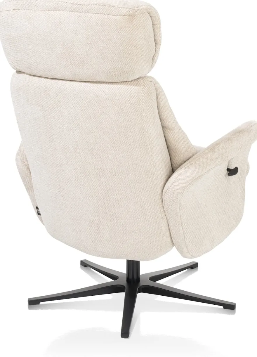 Lazaro, relaxfauteuil met poef - stof Livigno - bruin