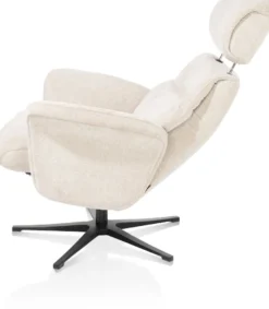 Lazaro, relaxfauteuil met poef - stof Livigno - bruin