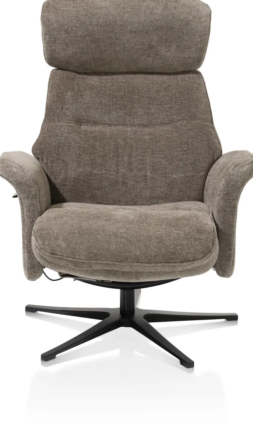 Lazaro, relaxfauteuil met poef - stof Livigno - bruin