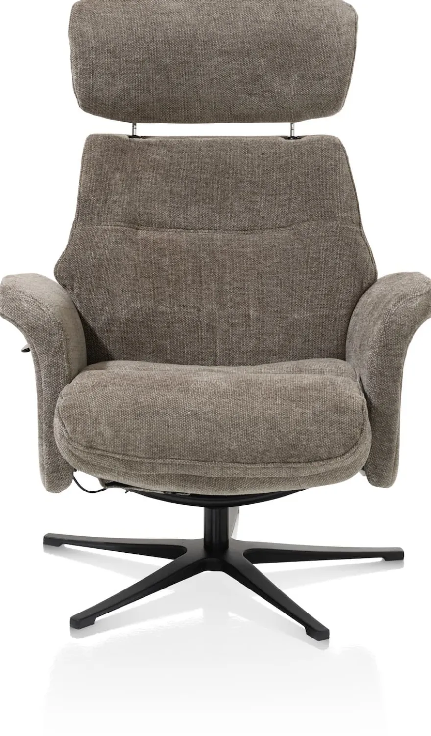 Lazaro, relaxfauteuil met poef - stof Livigno - bruin